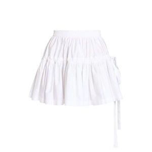 Alaia 'Deesse' White Cotton Tiered Cotton Mini Skirt Size 4 / 36 - NWT